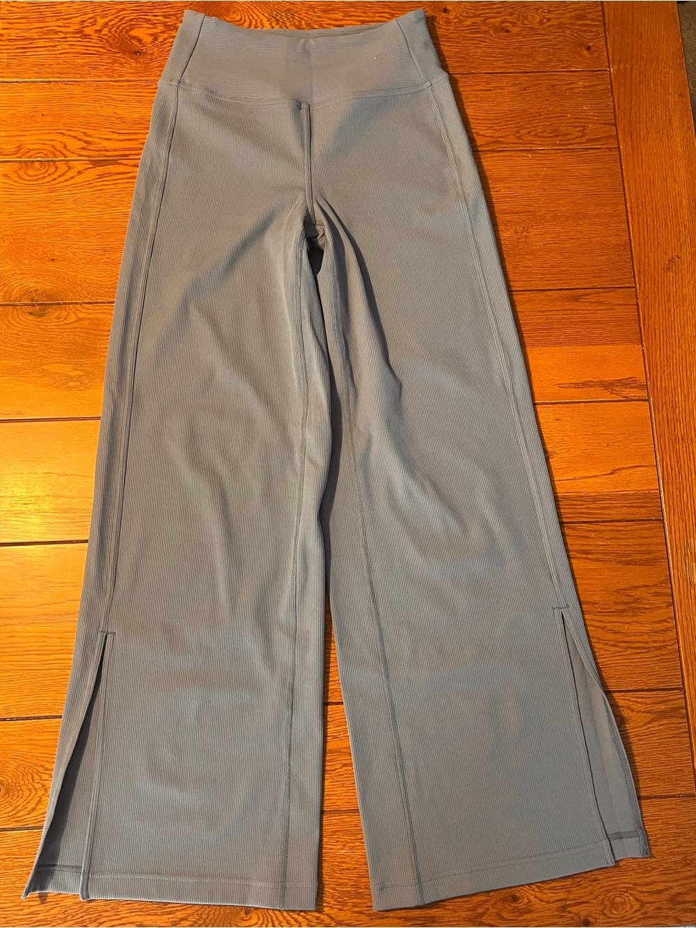 Zella Live In High Waist Rib Wide Leg Pants - Gray Folkstone